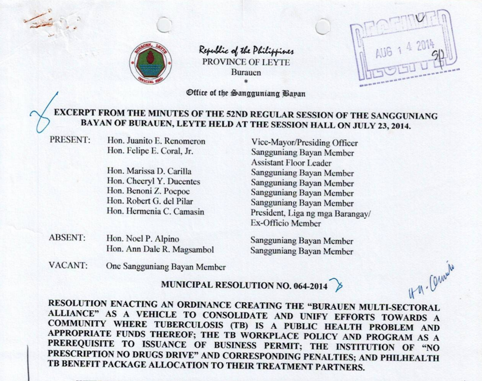 Municipal Ordinance No02-2014