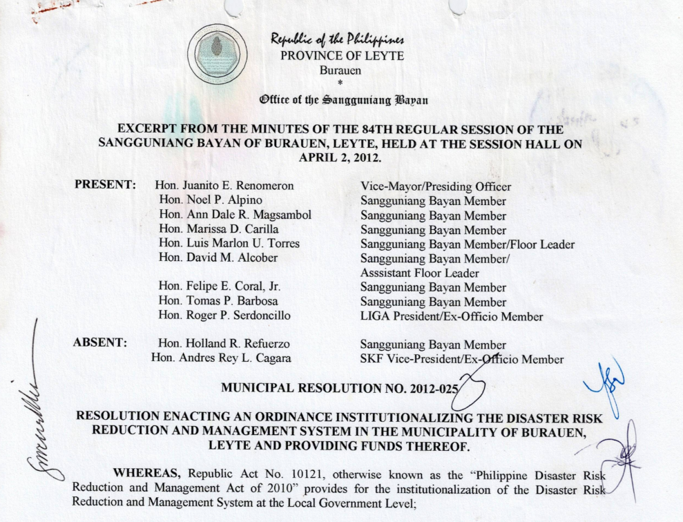 Municipal Ordinance No. 12-03