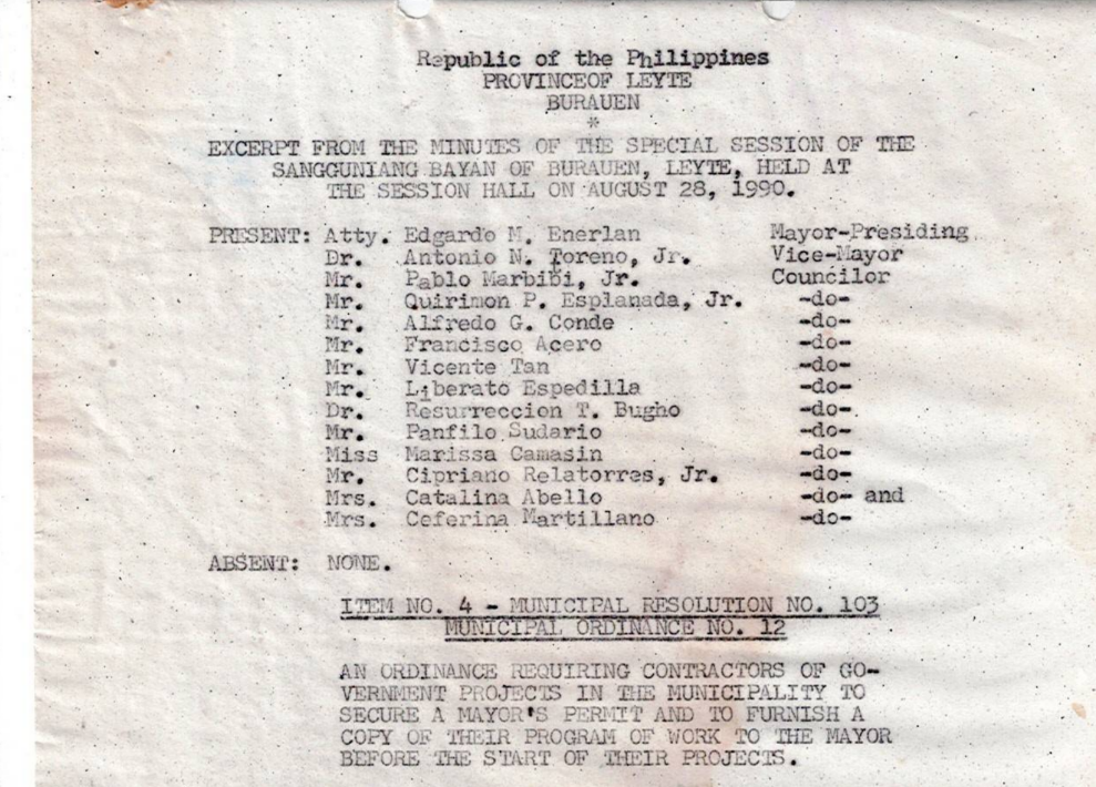 Municipal Ordinance No. 12-series of 1990