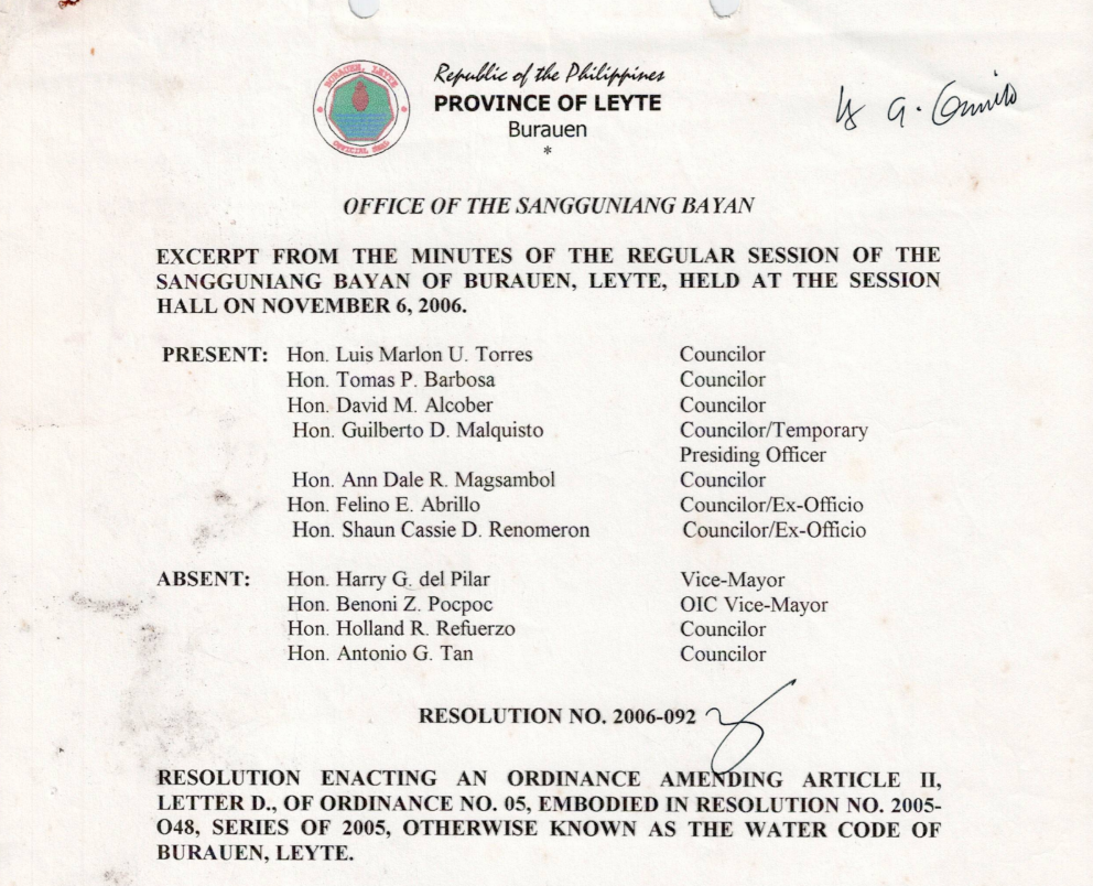 Municipal Ordinance No 13-2006