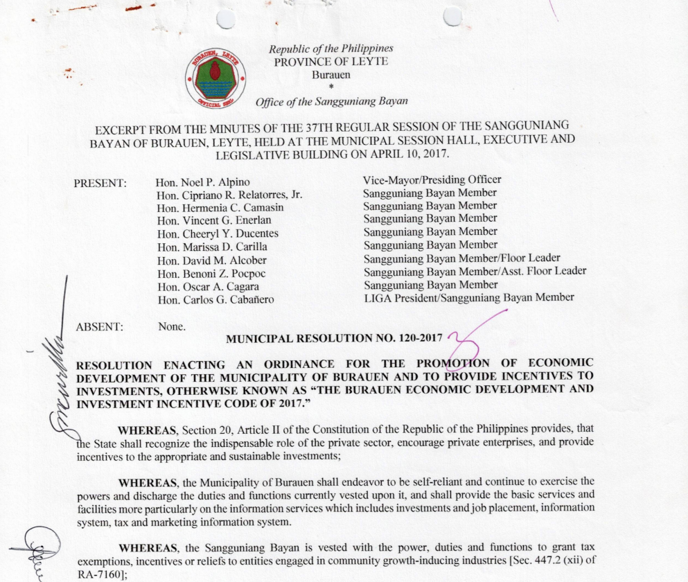 Municipal Ordinance No 17-01